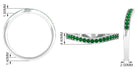 1/4 CT Emerald Curved Stackable Band with Milgrains Emerald - ( AAA ) - Quality - Rosec Jewels