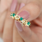 1 CT Emerald Gold Open Heart Eternity Band Ring Emerald - ( AAA ) - Quality - Rosec Jewels