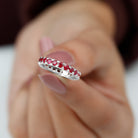 Minimal Round Ruby Eternity Ring Ruby - ( AAA ) - Quality - Rosec Jewels