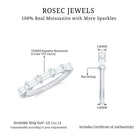 Baguette Cut Moissanite East West Half Eternity Ring in Gold Moissanite - ( D-VS1 ) - Color and Clarity - Rosec Jewels