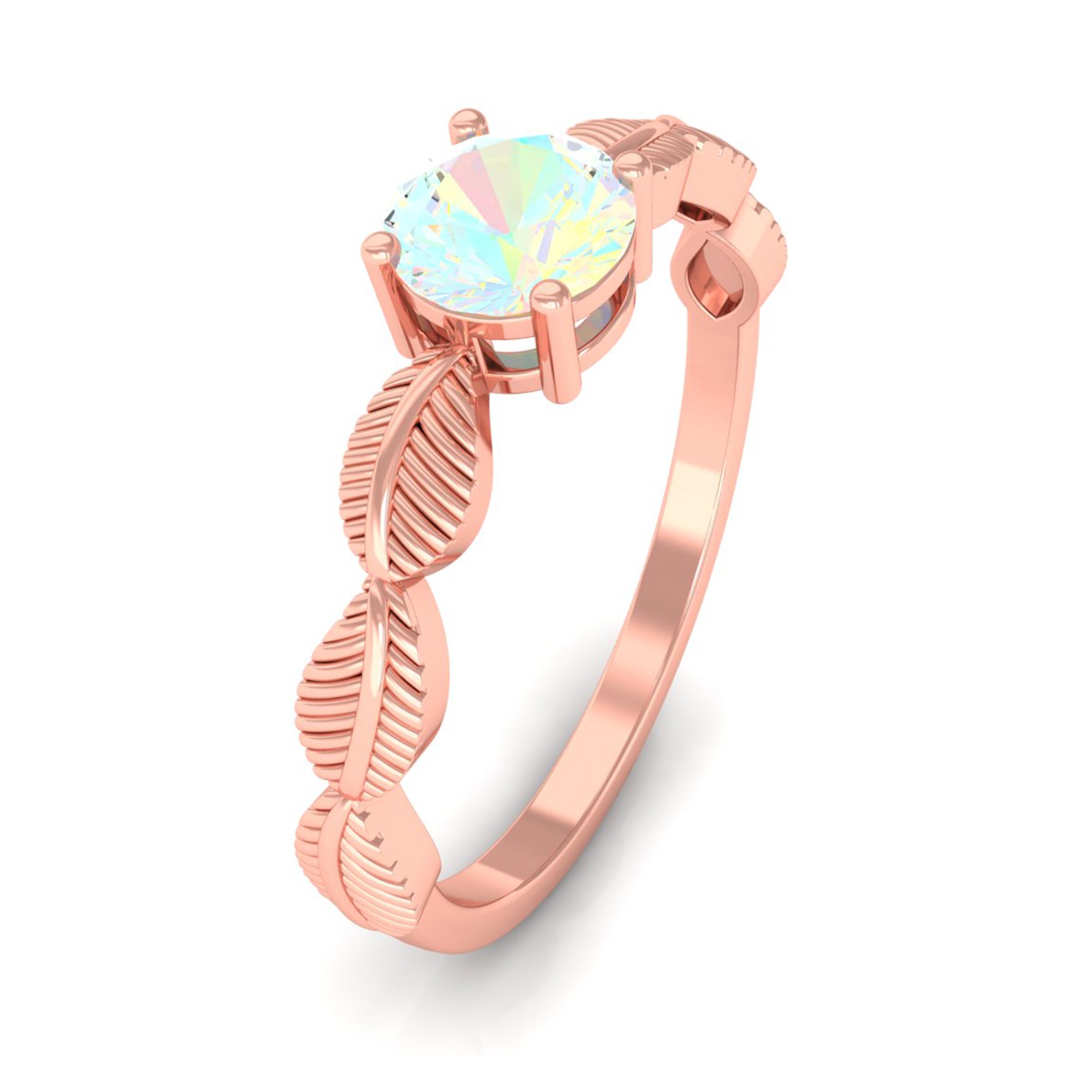 Nature Inspired Ethiopian Opal Solitaire Ring Ethiopian Opal - ( AAA ) - Quality - Rosec Jewels