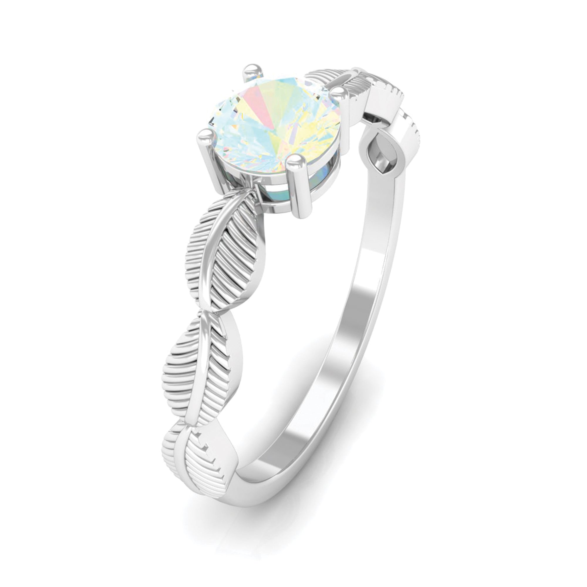 Nature Inspired Ethiopian Opal Solitaire Ring Ethiopian Opal - ( AAA ) - Quality - Rosec Jewels