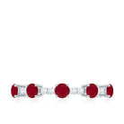 1 CT Minimal Round Shape Ruby and Diamond Stackable Ring Ruby - ( AAA ) - Quality - Rosec Jewels