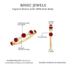 1 CT Minimal Round Shape Ruby and Diamond Stackable Ring Ruby - ( AAA ) - Quality - Rosec Jewels