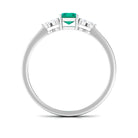 1 CT Octagon shape Emerald Engagement Ring with Diamond Trio Emerald - ( AAA ) - Quality - Rosec Jewels