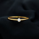 Diamond Solitaire Ring in 4 Prong Diagonal Setting Diamond - ( HI-SI ) - Color and Clarity - Rosec Jewels