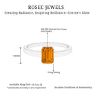 Octagon Cut Citrine November Birthstone Solitaire Ring Citrine - ( AAA ) - Quality - Rosec Jewels