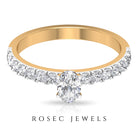 1.25 CT Zircon Solitaire Ring with Side Stones Zircon - ( AAAA ) - Quality - Rosec Jewels