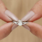 Solitaire Ring with Moissanite in Claw Setting Moissanite - ( D-VS1 ) - Color and Clarity - Rosec Jewels