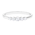 0.50 CT Certified Moissanite Classic Five Stone Ring Moissanite - ( D-VS1 ) - Color and Clarity - Rosec Jewels