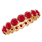 Simple Round Lab-Created Ruby Eternity Ring in Shared Prong Setting Lab Created Ruby - ( AAAA ) - Quality - Rosec Jewels