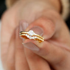 Real Diamond Minimal Wedding Ring Set Diamond - ( HI-SI ) - Color and Clarity - Rosec Jewels
