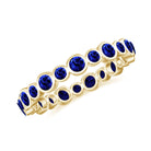 Bezel Set Round Created Blue Sapphire Unique Full Eternity Ring Lab Created Blue Sapphire - ( AAAA ) - Quality - Rosec Jewels