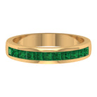 Princess Cut Lab Grown Emerald Half Eternity Band Ring Lab Created Emerald - ( AAAA ) - Quality - Rosec Jewels