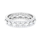Marquise and Round Shape Moissanite Wedding Eternity Band Ring Moissanite - ( D-VS1 ) - Color and Clarity - Rosec Jewels