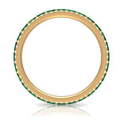Baguette Cut Lab Grown Emerald and Moissanite Wedding Band Lab Created Emerald - ( AAAA ) - Quality - Rosec Jewels