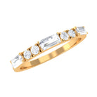 Rosec Jewels-0.25 CT Baguette and Round Cut Moissanite Stackable Ring