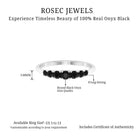 1/2 CT Graduated Style Black Onyx Seven Stone Band Ring in 4 Prong Setting Black Onyx - ( AAA ) - Quality - Rosec Jewels