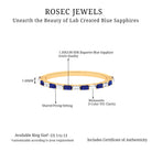 Baguette Cut Lab Created Blue Sapphire and Moissanite Stackable Ring Lab Created Blue Sapphire - ( AAAA ) - Quality - Rosec Jewels
