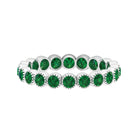 Milgrain Bezel Set Emerald Eternity Ring Emerald - ( AAA ) - Quality - Rosec Jewels