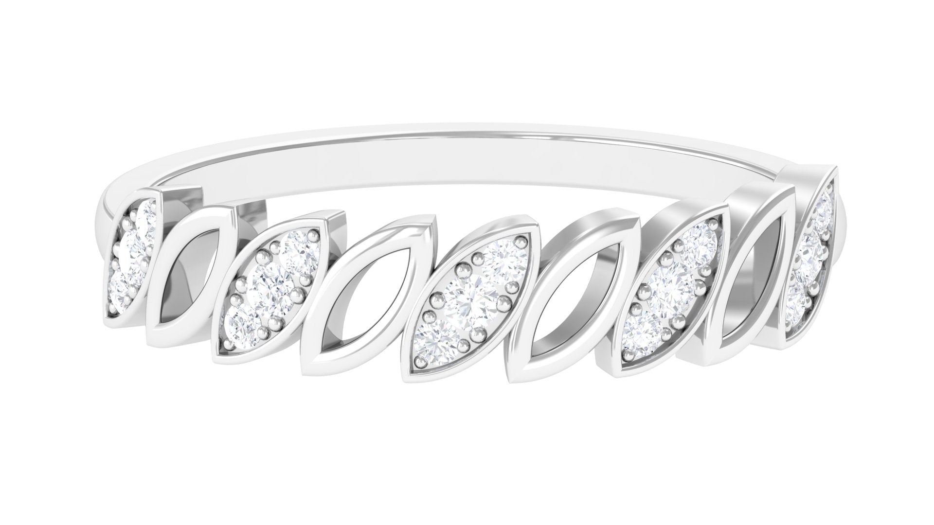 Rosec Jewels-Real Diamond Marquise Half Eternity Band in Gold