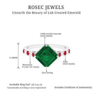 Created Emerald Solitaire Engagement Ring with Moissanite Lab Created Emerald - ( AAAA ) - Quality - Rosec Jewels