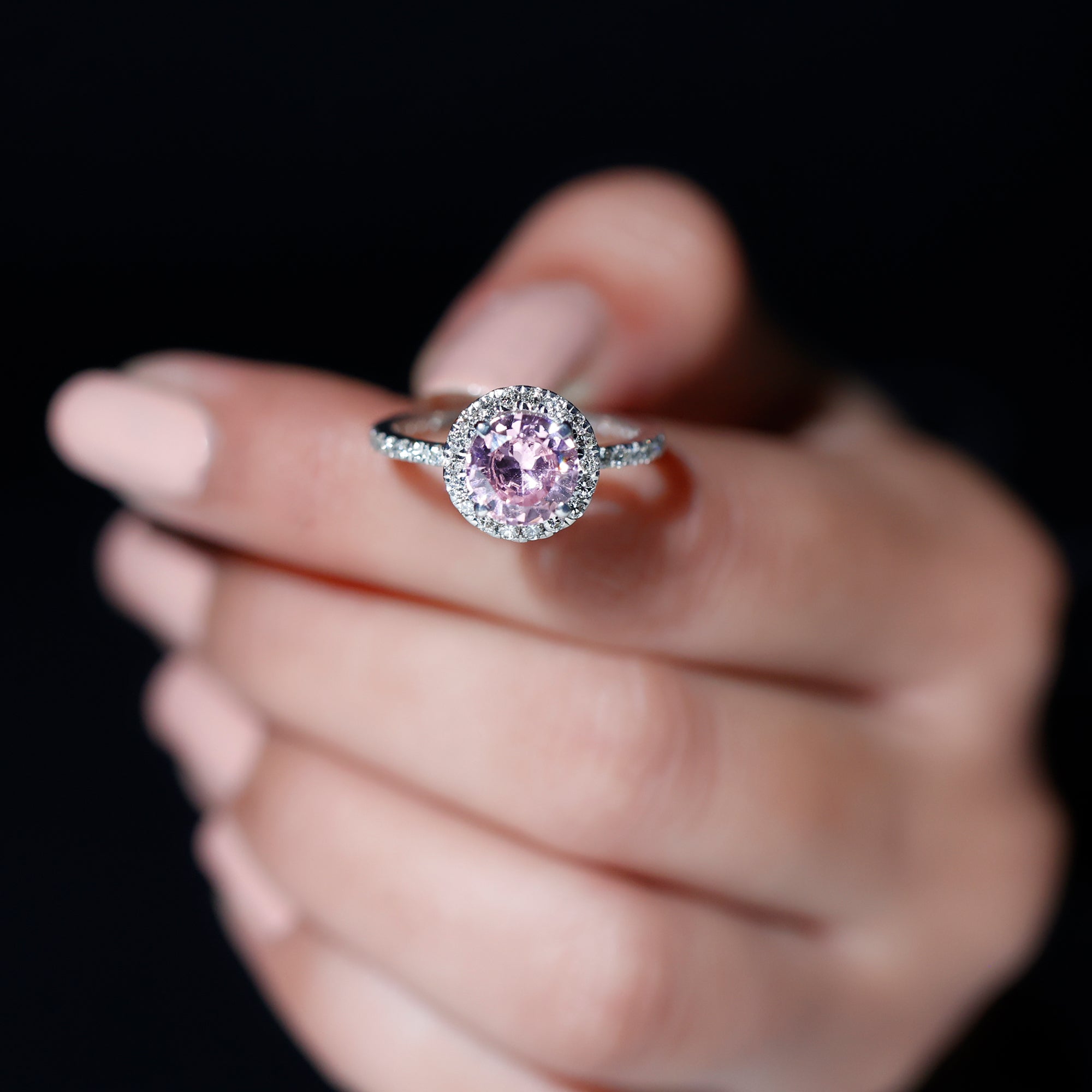 Lab created pink sapphire engagement rings store