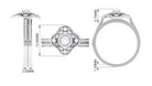 1/2 CT Statement Diamond Engagement Ring Set with Straight Band Diamond - ( HI-SI ) - Color and Clarity - Rosec Jewels