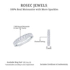 Versatile 1.25 CT Round Cut Moissanite Eternity Ring for women Moissanite - ( D-VS1 ) - Color and Clarity - Rosec Jewels