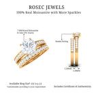 Basket Set Round Moissanite Wedding Ring Set Moissanite - ( D-VS1 ) - Color and Clarity - Rosec Jewels