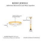 Classic Moissanite Engagement Ring with Side Stones Moissanite - ( D-VS1 ) - Color and Clarity - Rosec Jewels