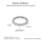 Certified Moissanite Cluster Eternity Wedding Band Ring Moissanite - ( D-VS1 ) - Color and Clarity - Rosec Jewels