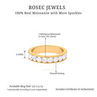 Channel Set Moissanite Unisex Semi Eternity Band Moissanite - ( D-VS1 ) - Color and Clarity - Rosec Jewels
