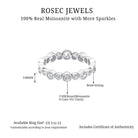 1.50 CT Round Cut Moissanite Uneven Eternity Ring Moissanite - ( D-VS1 ) - Color and Clarity - Rosec Jewels