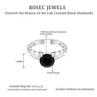 Round Lab Grown Black Diamond Solitaire Ring Lab Created Black Diamond - ( AAAA ) - Quality - Rosec Jewels