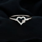 Certified Diamond Open Heart Promise Ring Diamond - ( HI-SI ) - Color and Clarity - Rosec Jewels