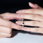 Created Black Diamond Eternity Ring With Moissanite Lab Created Black Diamond - ( AAAA ) - Quality - Rosec Jewels