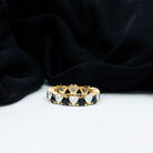 Created Black Diamond Eternity Ring With Moissanite Lab Created Black Diamond - ( AAAA ) - Quality - Rosec Jewels