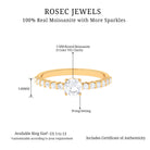 Round Moissanite Side Stone Engagement Ring Moissanite - ( D-VS1 ) - Color and Clarity - Rosec Jewels