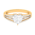 Certified Cubic Zirconia Heart Engagement Ring Zircon - ( AAAA ) - Quality - Rosec Jewels