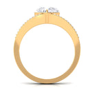 Certified Cubic Zirconia Heart Engagement Ring Zircon - ( AAAA ) - Quality - Rosec Jewels