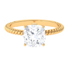 Cushion Cut Cubic Zirconia Solitaire Engagement Ring Zircon - ( AAAA ) - Quality - Rosec Jewels