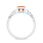 Solitaire Created Orange Sapphire Celtic Engagement Ring Lab Created Orange Sapphire - ( AAAA ) - Quality - Rosec Jewels