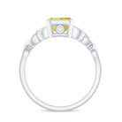 Lab Created Yellow Sapphire Engagement Ring with Diamond Lab Created Yellow Sapphire - ( AAAA ) - Quality - Rosec Jewels