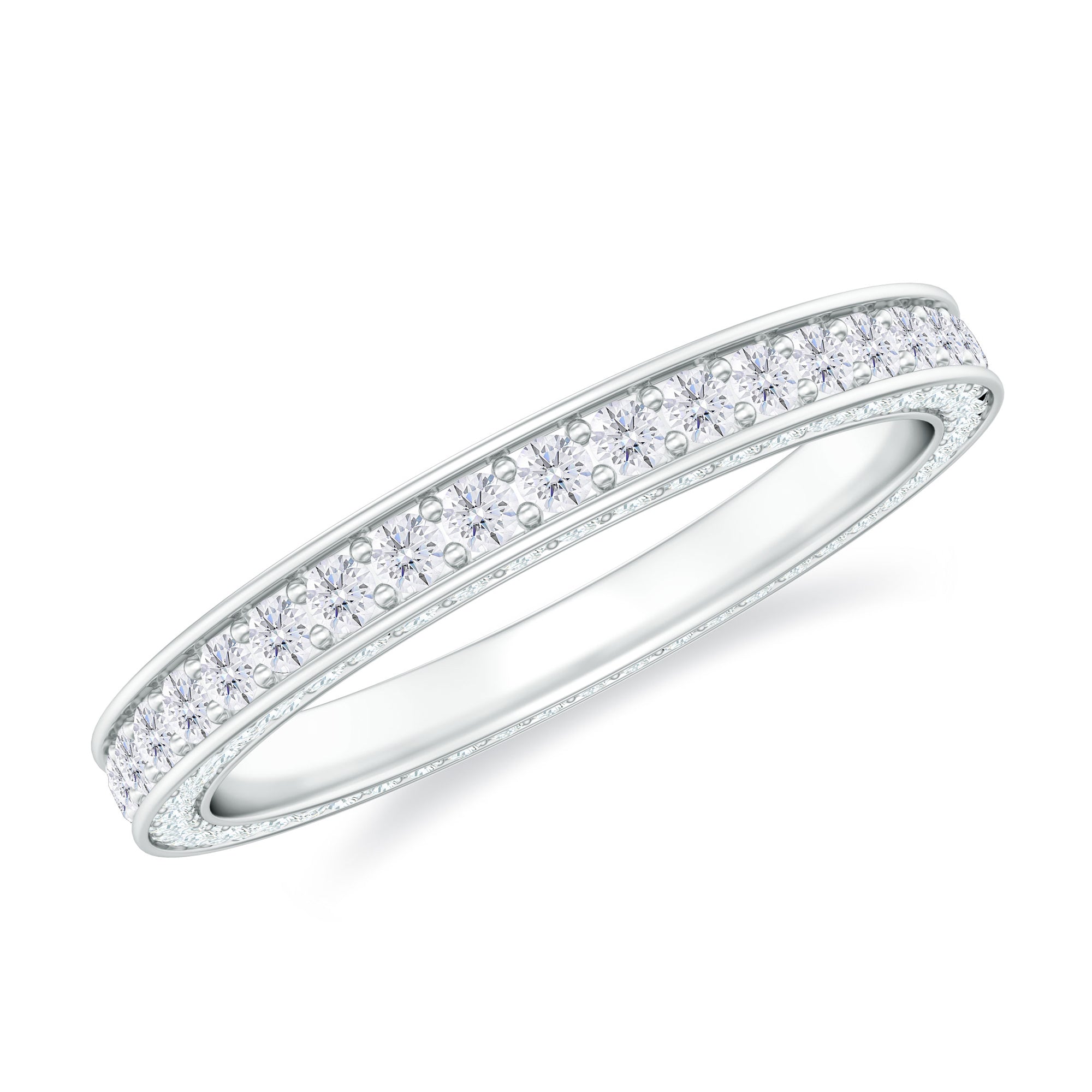 Rosec Jewels-1.25 CT Classic Moissanite Gold Eternity Band Ring
