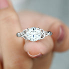 Simple Solitaire Moissanite Celtic Knot Engagement Ring Moissanite - ( D-VS1 ) - Color and Clarity - Rosec Jewels