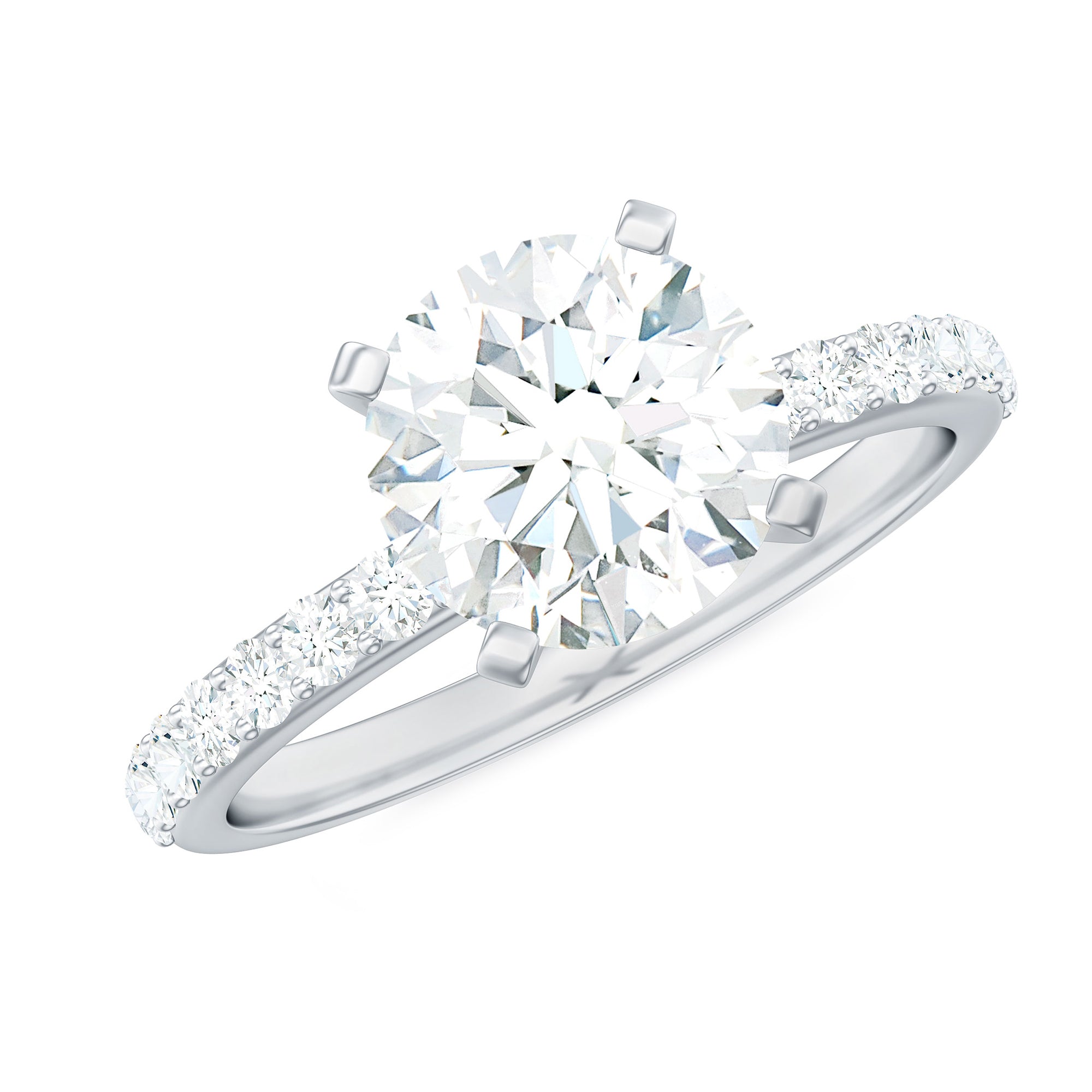 Rosec Jewels-3 CT Moissanite Solitaire Engagement Ring