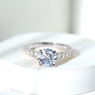 3 CT Moissanite Solitaire Engagement Ring Moissanite - ( D-VS1 ) - Color and Clarity - Rosec Jewels
