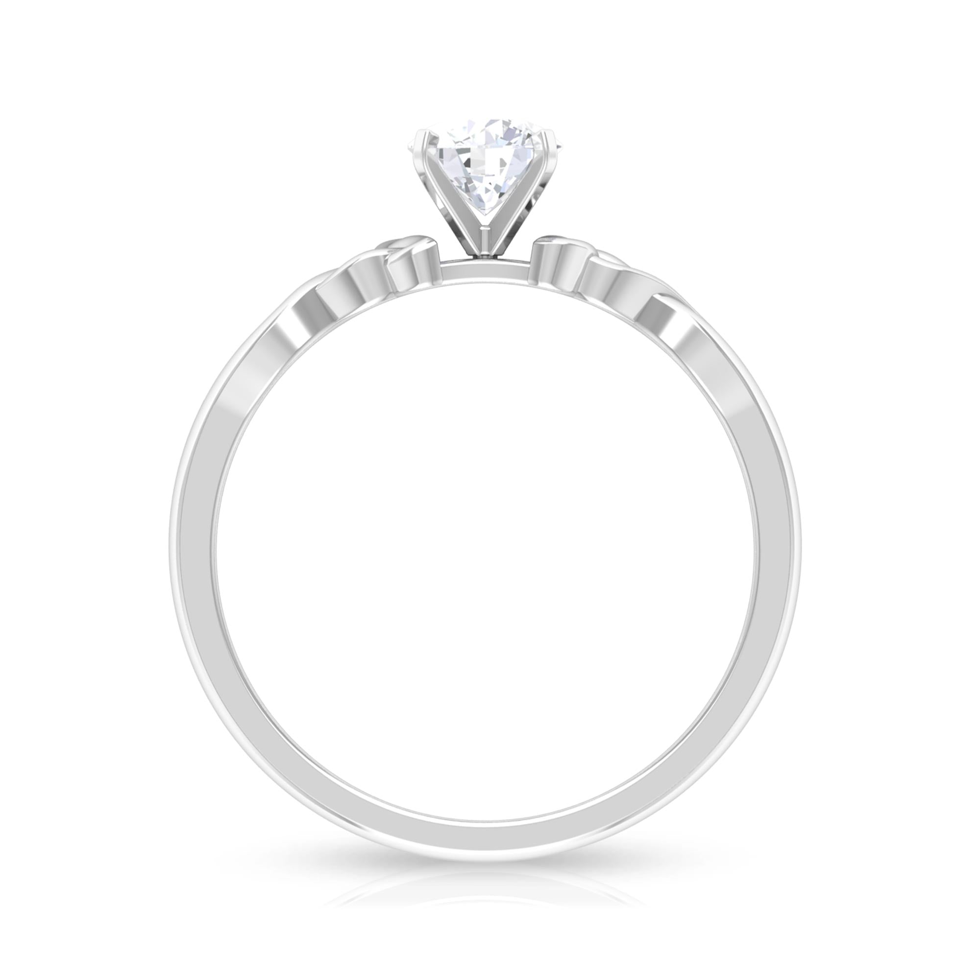 Round Moissanite Solitaire Celtic Promise Ring Moissanite - ( D-VS1 ) - Color and Clarity - Rosec Jewels