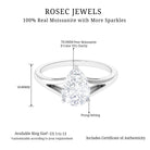 2 CT Prong Set Solitaire and Hidden Moissanite Split Shank Ring Moissanite - ( D-VS1 ) - Color and Clarity - Rosec Jewels